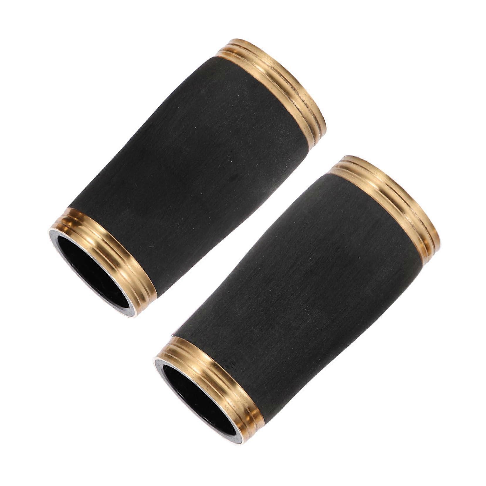 Clarinet Pitch Pipe Set - 2 Pairs Adjustable 65mm ABS High Pitch Tubes for Wind Instruments Black 6.2x3.1cm