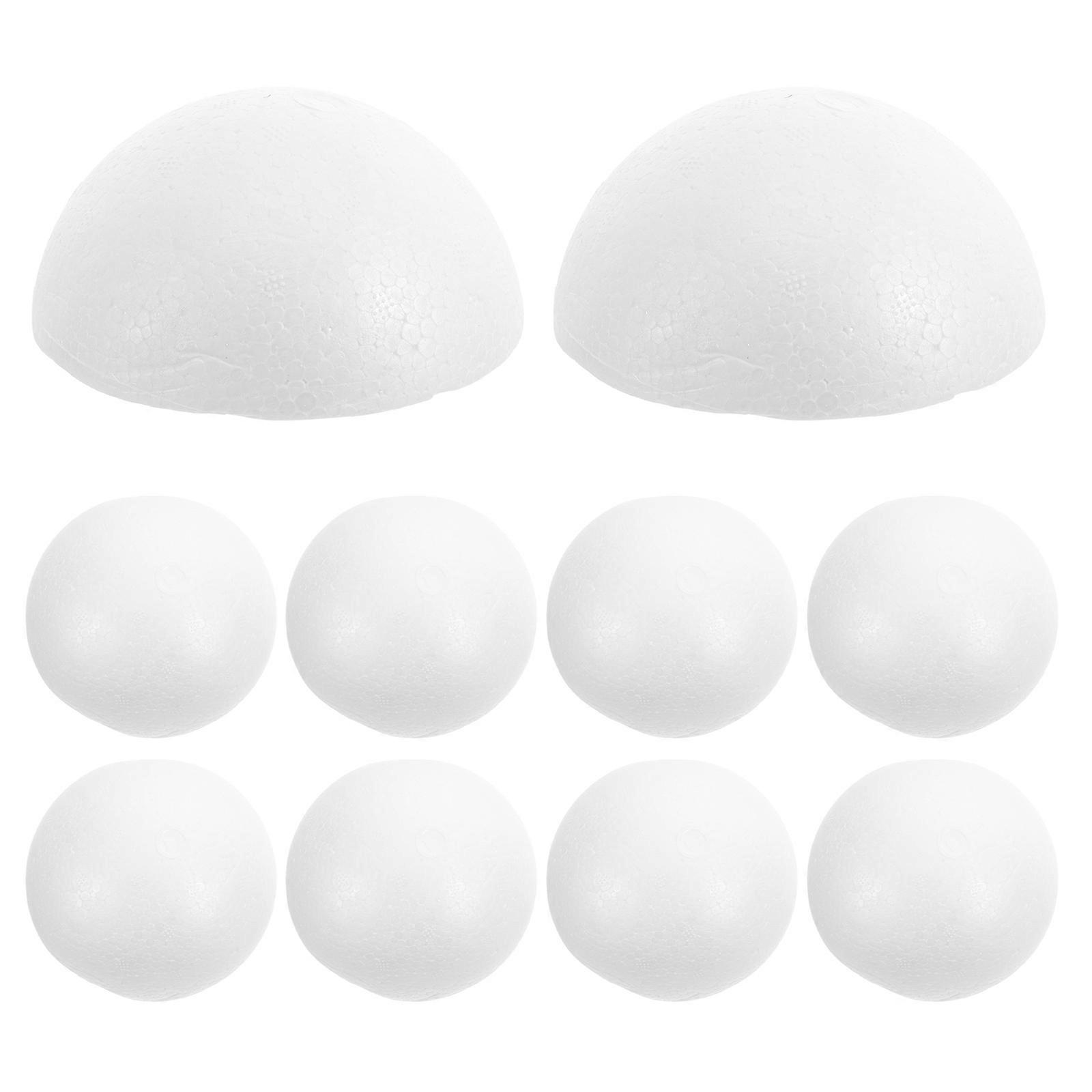 White Craft Foam Hemisphere for Decoration 10 Pieces Unpainted Foams Lightweight and Durable 3.94 Inches