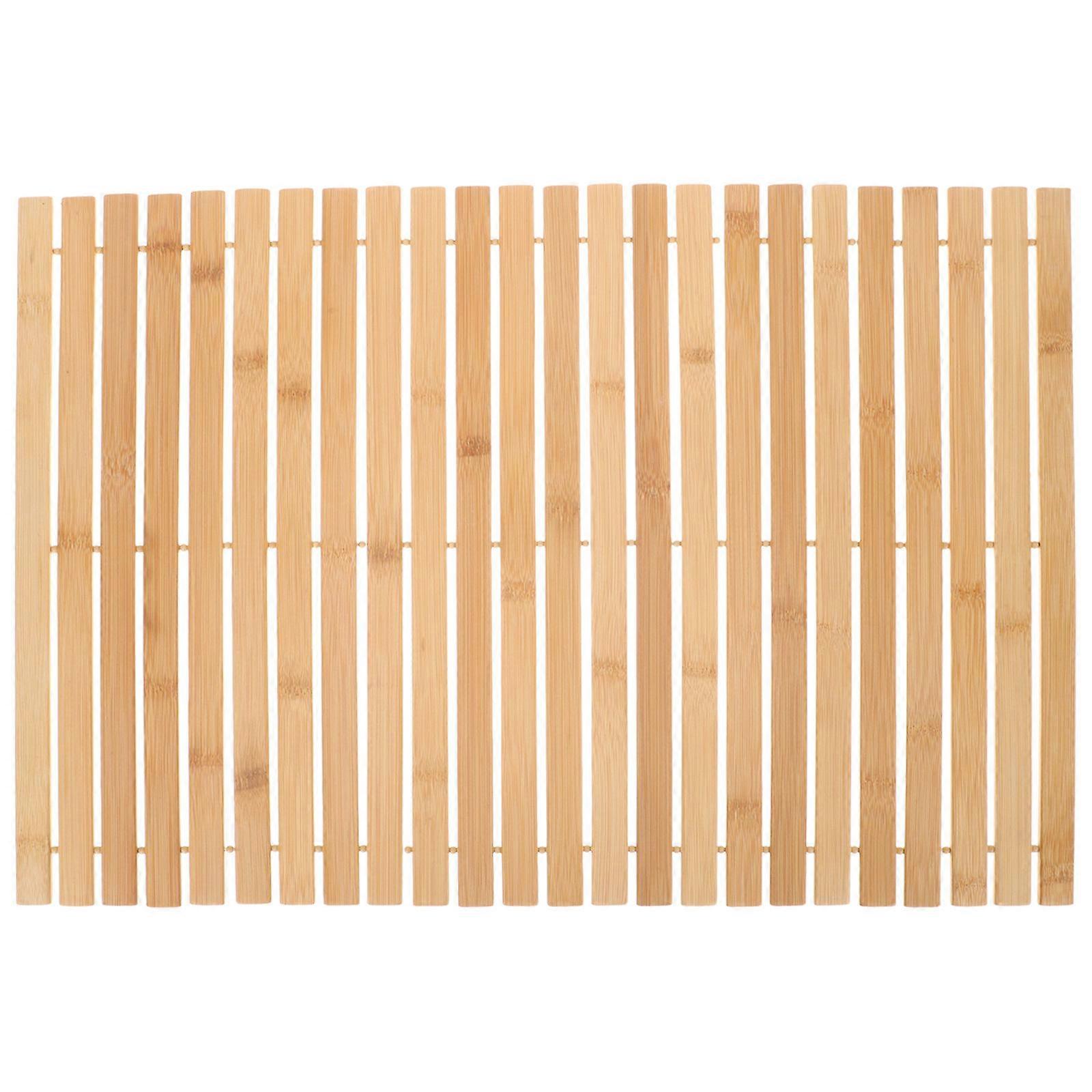 Halkfri golvmatta bambu dörrmatta för badrumsbruk