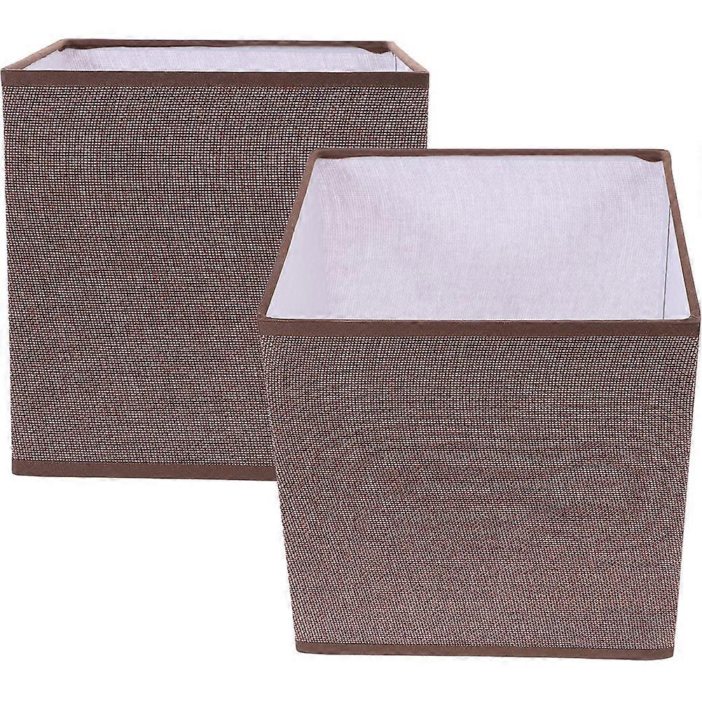 Linen Drum Lamp Shade Light Diffusion Simple Structure 7.9In Square Size 2Set For Bedroom And Living Room