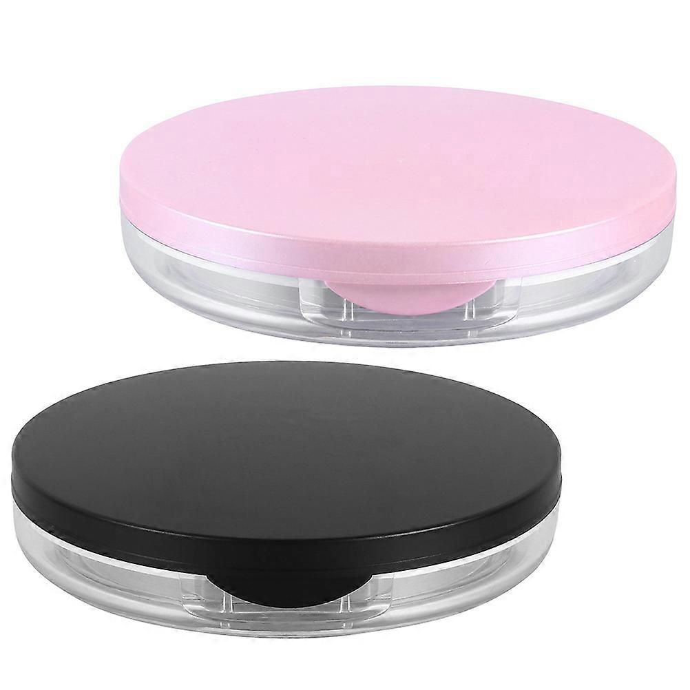 Square Powder Puff Storage Container For Daily Use Makeup Supplies Drying After Cleaning 2 Sets