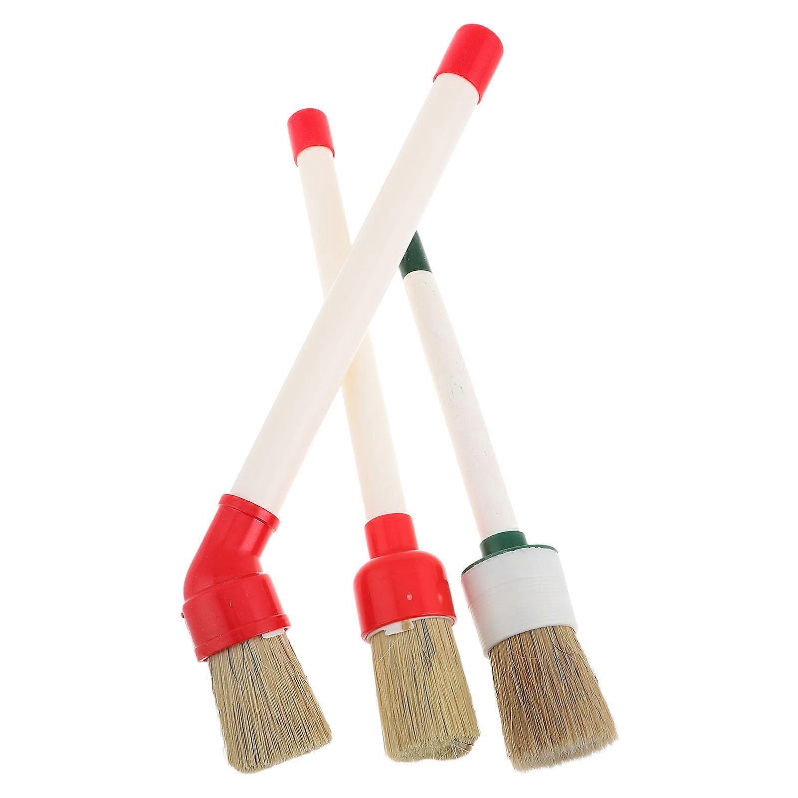 3 Piece Tire Brush Set – Round & Curved Applicator Brushes for Versatile Wheel Cleaning – Durable Car Detailing Tools for Bicycles, Motorcycles, and