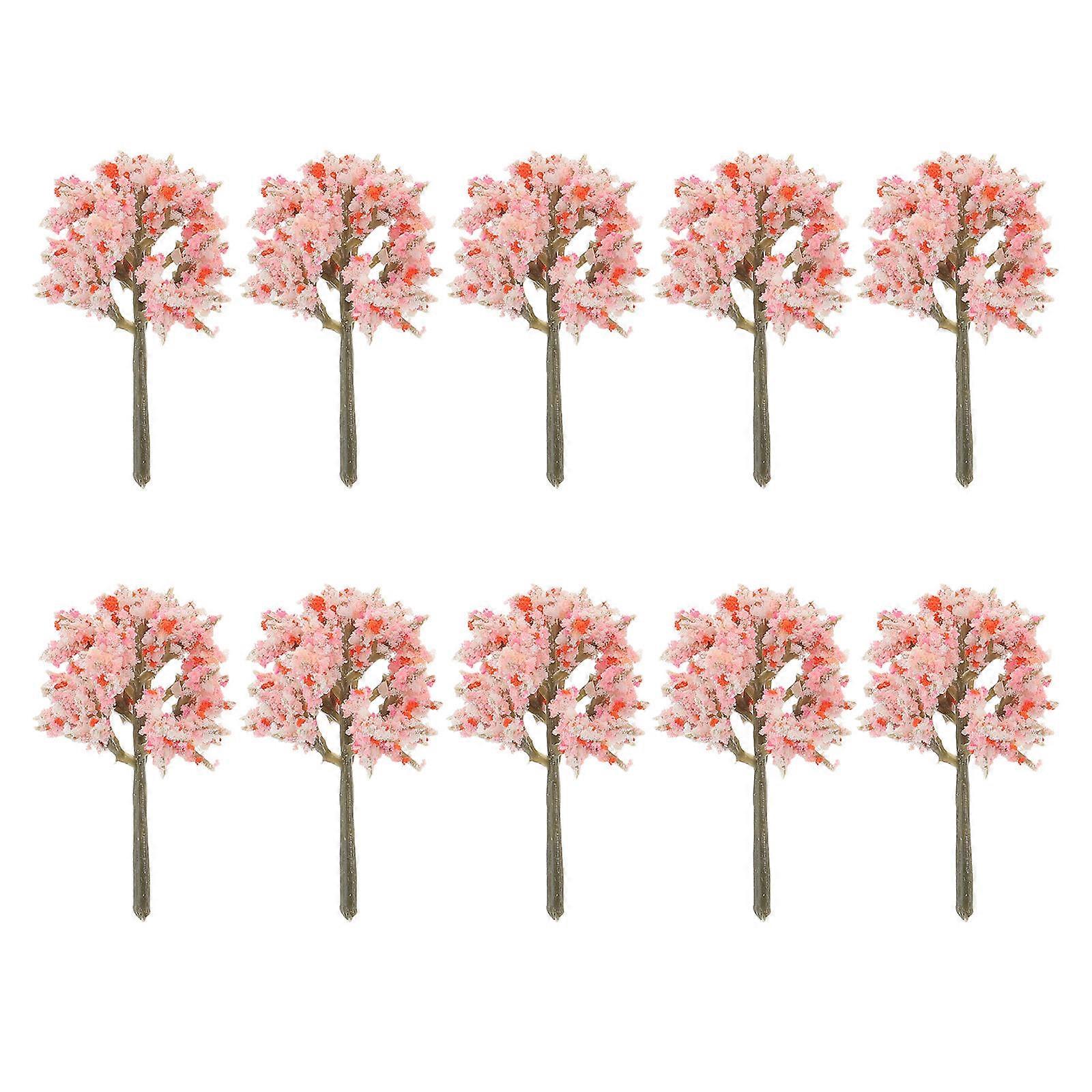 Scenery Miniatures Blossom Cherry Scale Model Plastic For Architectural Models Realistic Craftsmanship 10Pcs