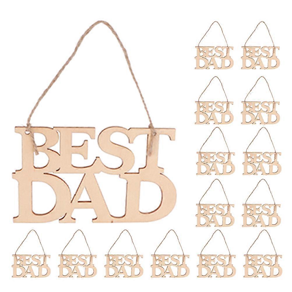 20PCS Father's Day Wooden Cutouts Hollow Craft Ornaments Home Decor Wall Decoration DIY Projects Precision Crafted Wood Slices Creative Use