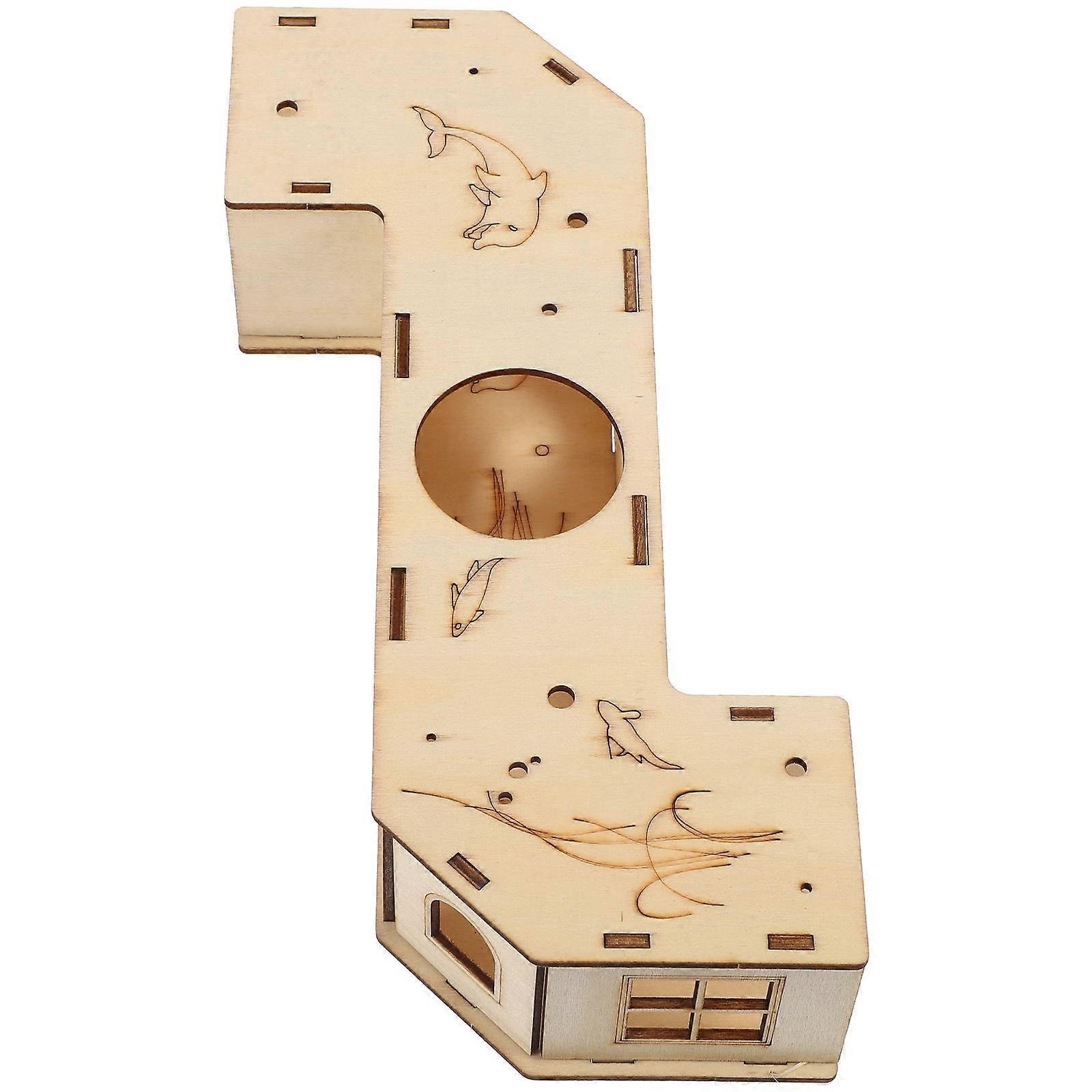 Spacious Hamster Exploration Tunnel Durable Wood Hideout for Dwarf Hamsters and Guinea Pigs Cage Play Accessory
