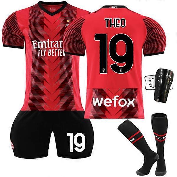 23-24 AC Milan home kids soccer jersey #19 training jersey kids 26(140-150CM).