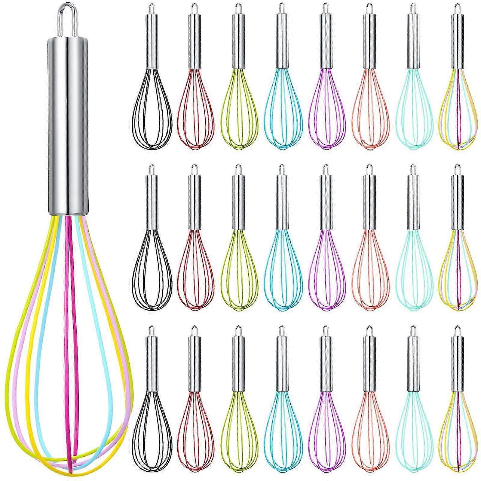24-Pack Silicone Whisks - Heat-Resistant for British Baking