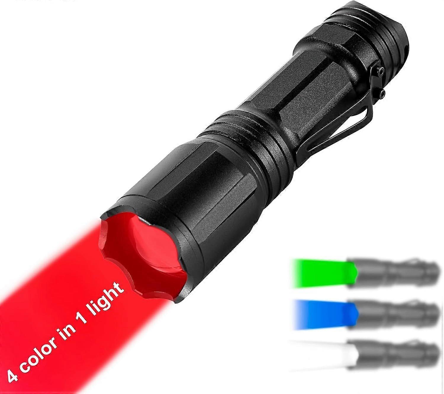 2025 Newest upgraded zoomable red flashlight, 4-in-1 flashlight, green, red,