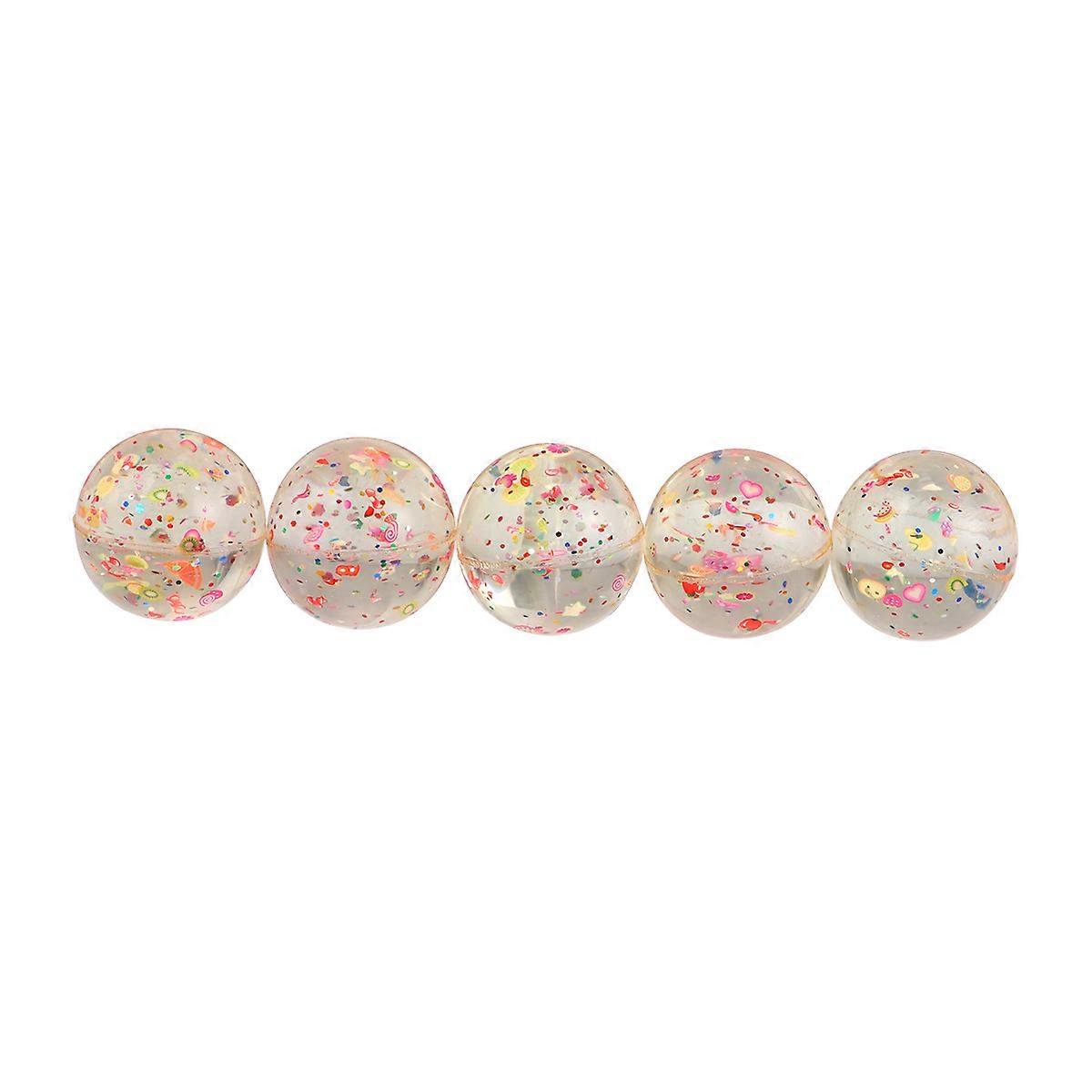 Stress Toys For Kids 5Pcs Fruit Themed Bouncy Balls Assorted Color For Leisure Time Fun