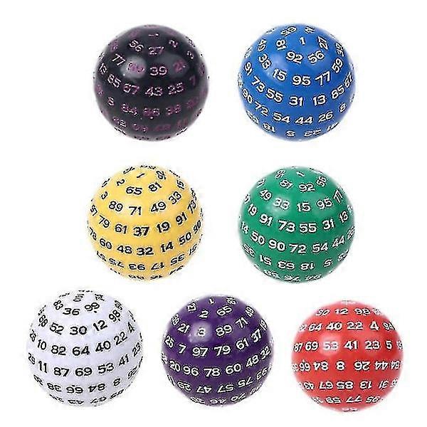 7 pcs Random, 100 Multi Sided Acrylic Dice for Table Board Role Playing Bar Club Party null none