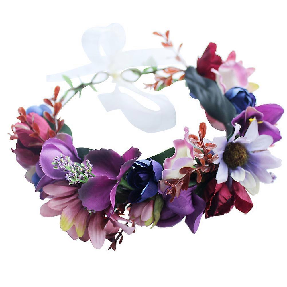 Multi Color Simulation Flower Headband with Cloth for Women Perfect for Wedding