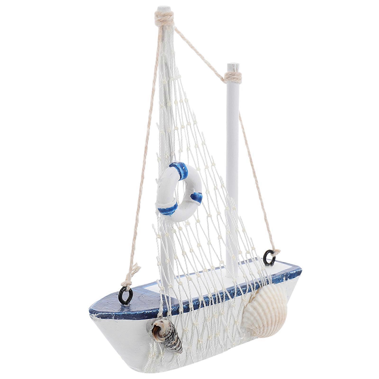 Mediterranean Sailboat Model Creative Craft for Decoration Assorted Color Synthetic Material 1PC
