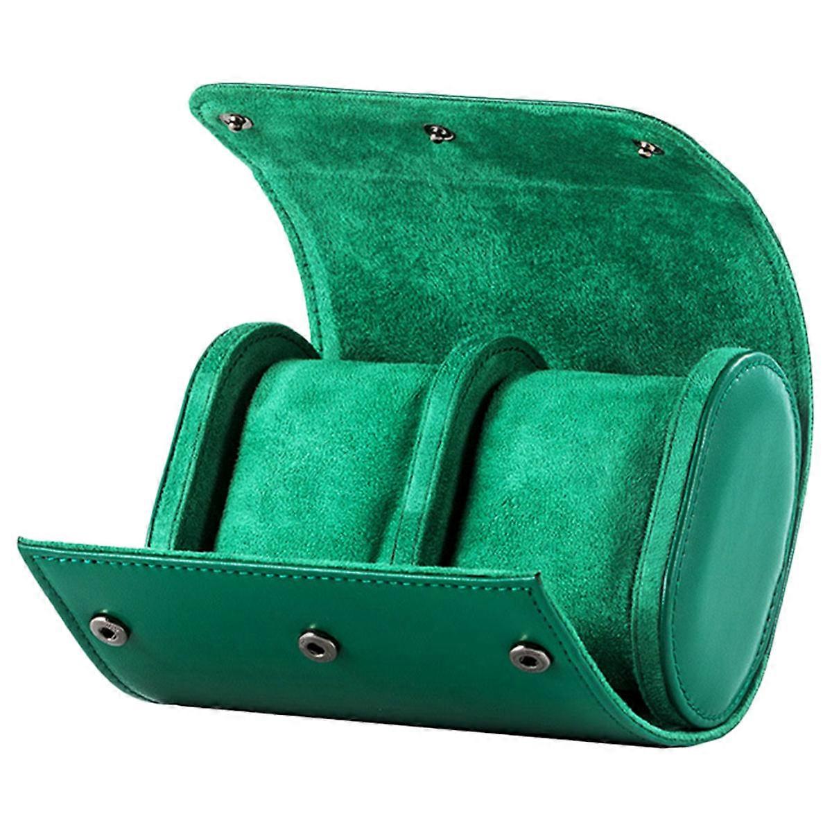 Portable Watch Storage Case For Travel And Storage With Rectangular Shape In Green Color Made Of PU Material 1Pcs