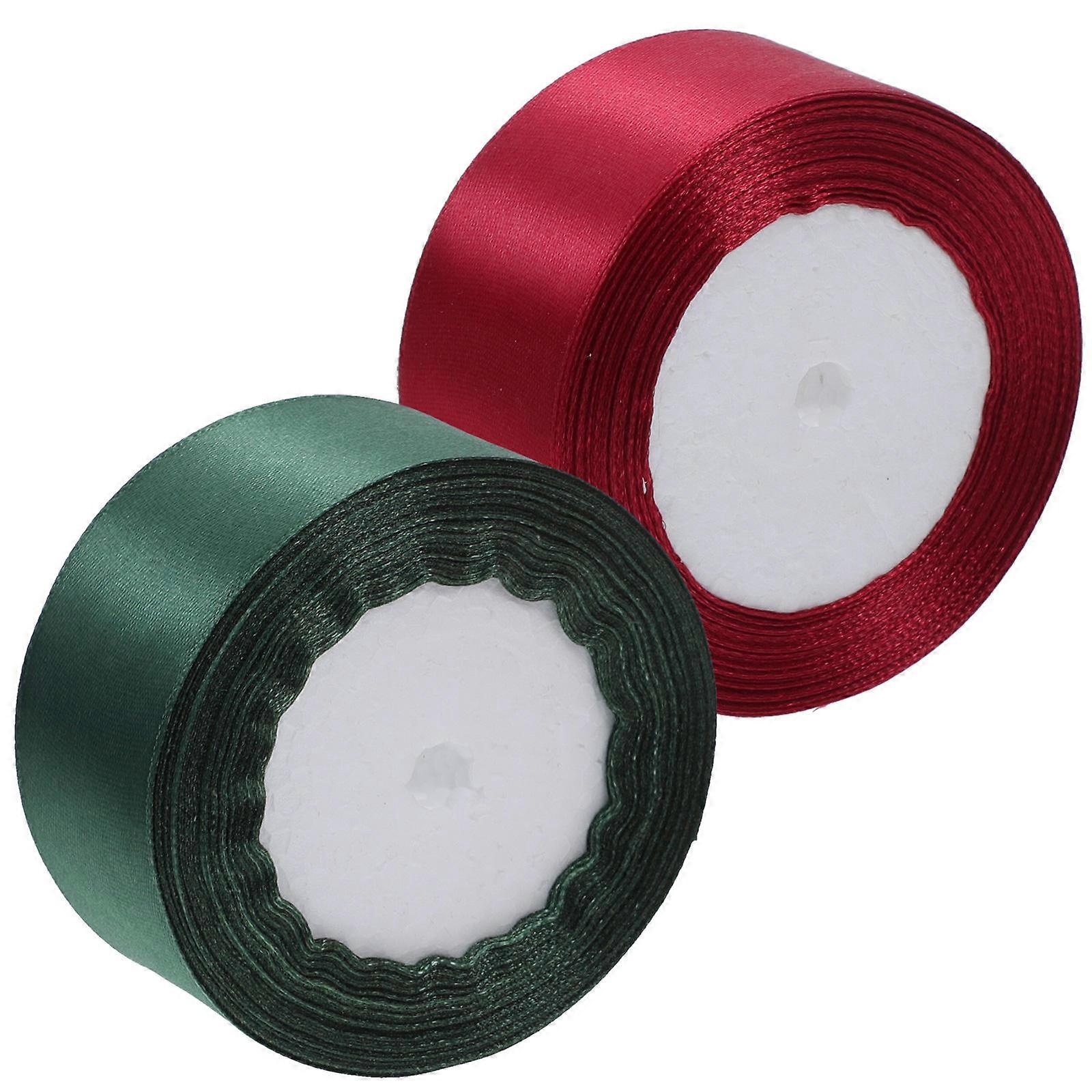 אלגנטי רחב סרט רולים רך בצבע יחיד רצועת עטיפה לאריזה, עשה זאת בעצמך מלאכה, עיצוב הבית, זרי פרחים ופסטיבלים ירוק כהה