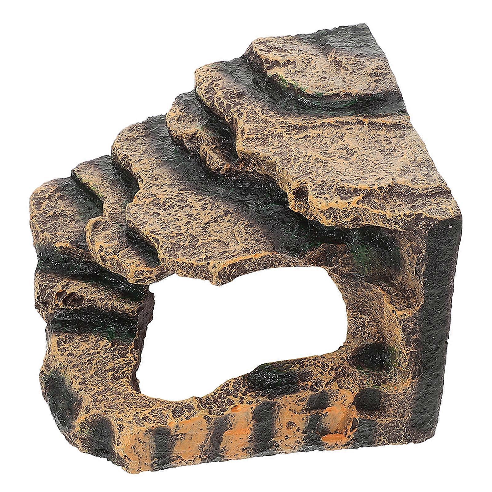 Reptile Climbing Platform Turtle Habitat Accessories Coffee Resin 1Pack