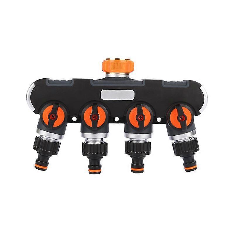 GE1401-4  With Control Switch  4-Way Watering Distributor  Hose Splitter  4-Way or 1-Way Water Flow Work Can Be Done at the Same Time