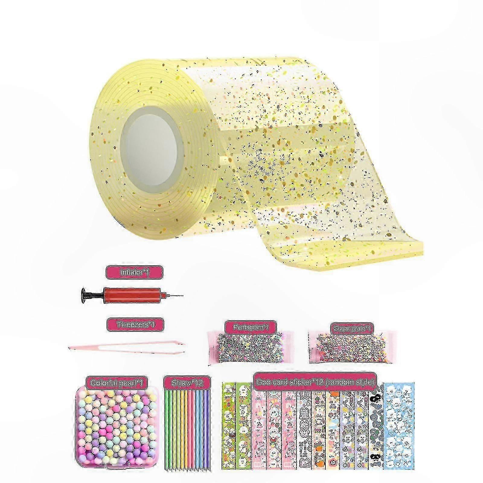 Reusable Double-Sided Adhesive Grip Tape for Kids, Includes Video Guide, Transparent Yellow