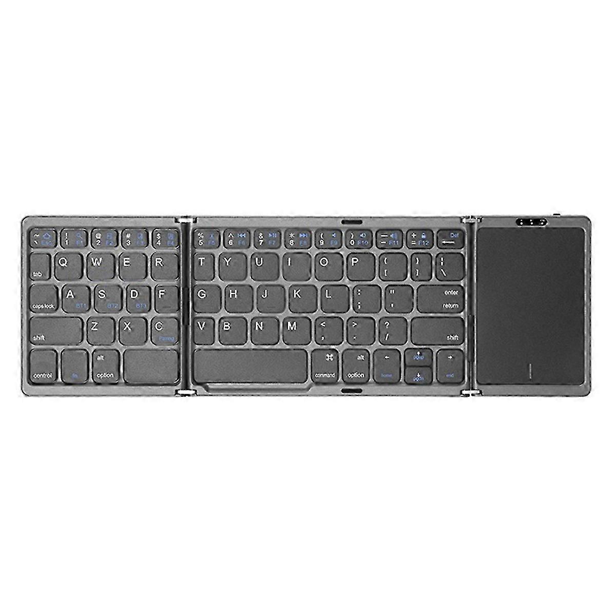 B089T Folding Keyboard with Trackpad for IOS and Windows,Gray