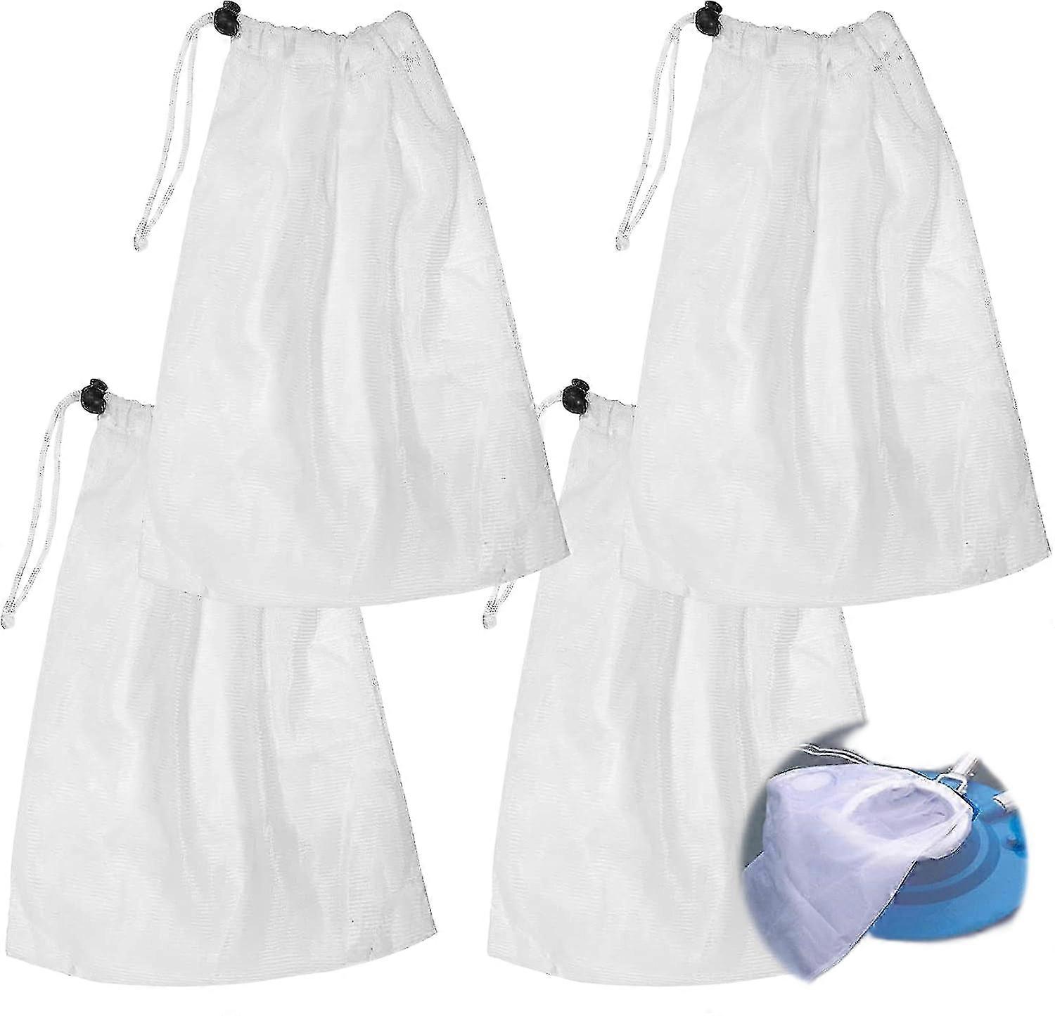 4x Fine Mesh Pool Vacuum Bags with Drawstring Lock