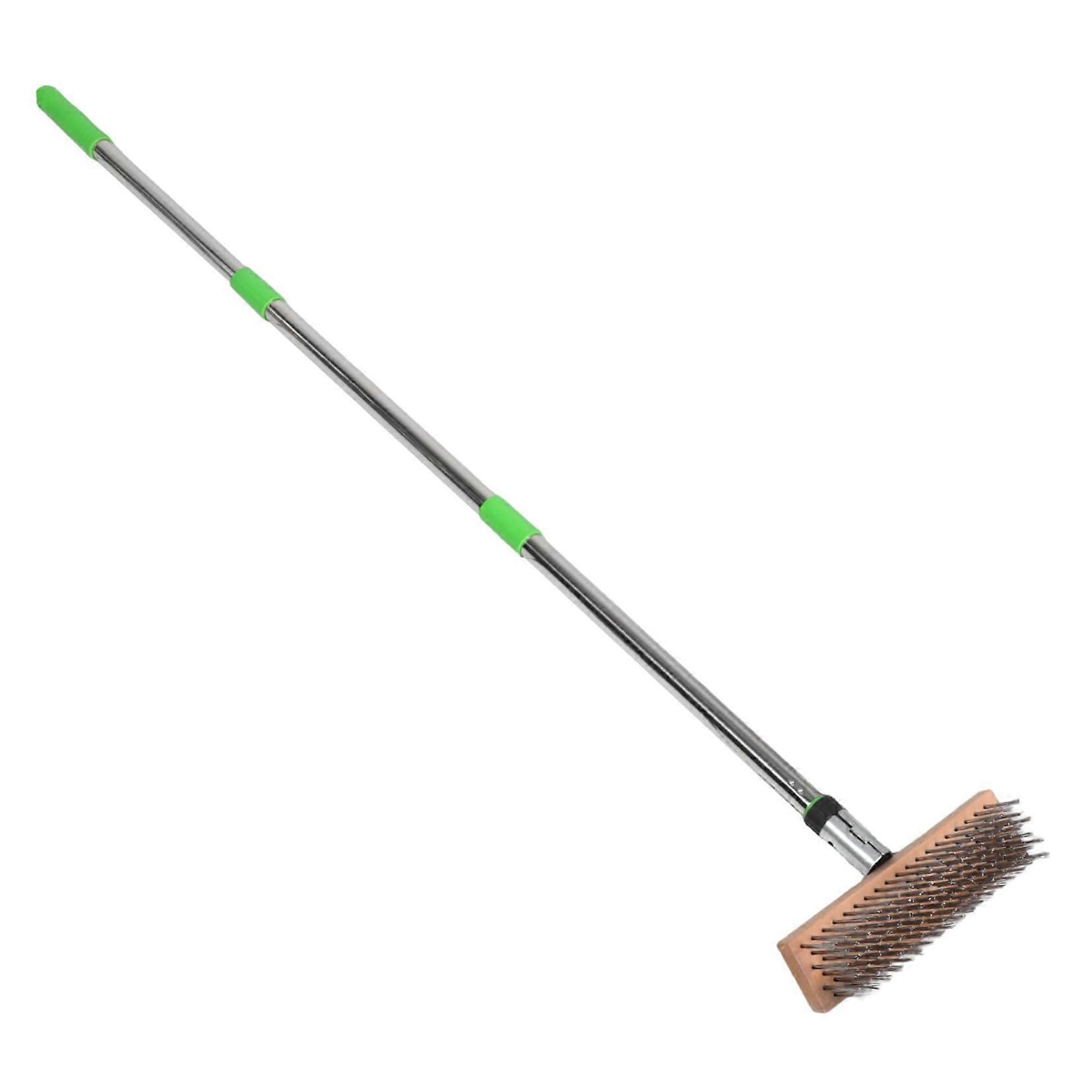 Stainless Steel Pool Cleaning Brush with 12m Handle – Hard Bristles for Moss and Dirt