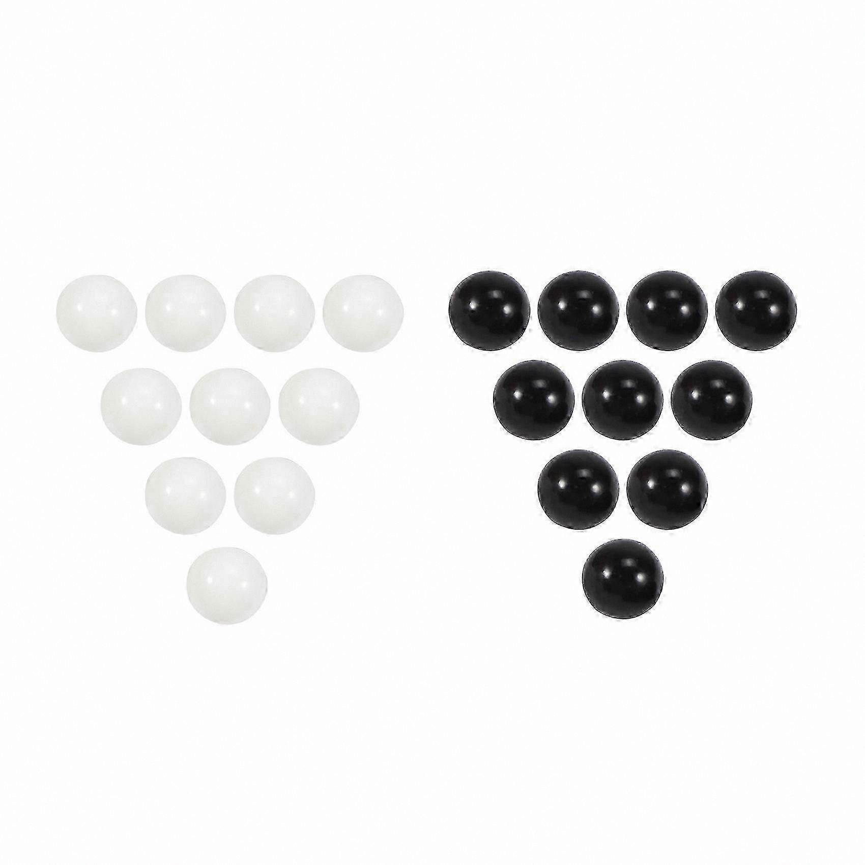 Lot de 20 billes de verre de 16 mm, boules décoratives en verre, pépites de couleur, jouet noir et blanc