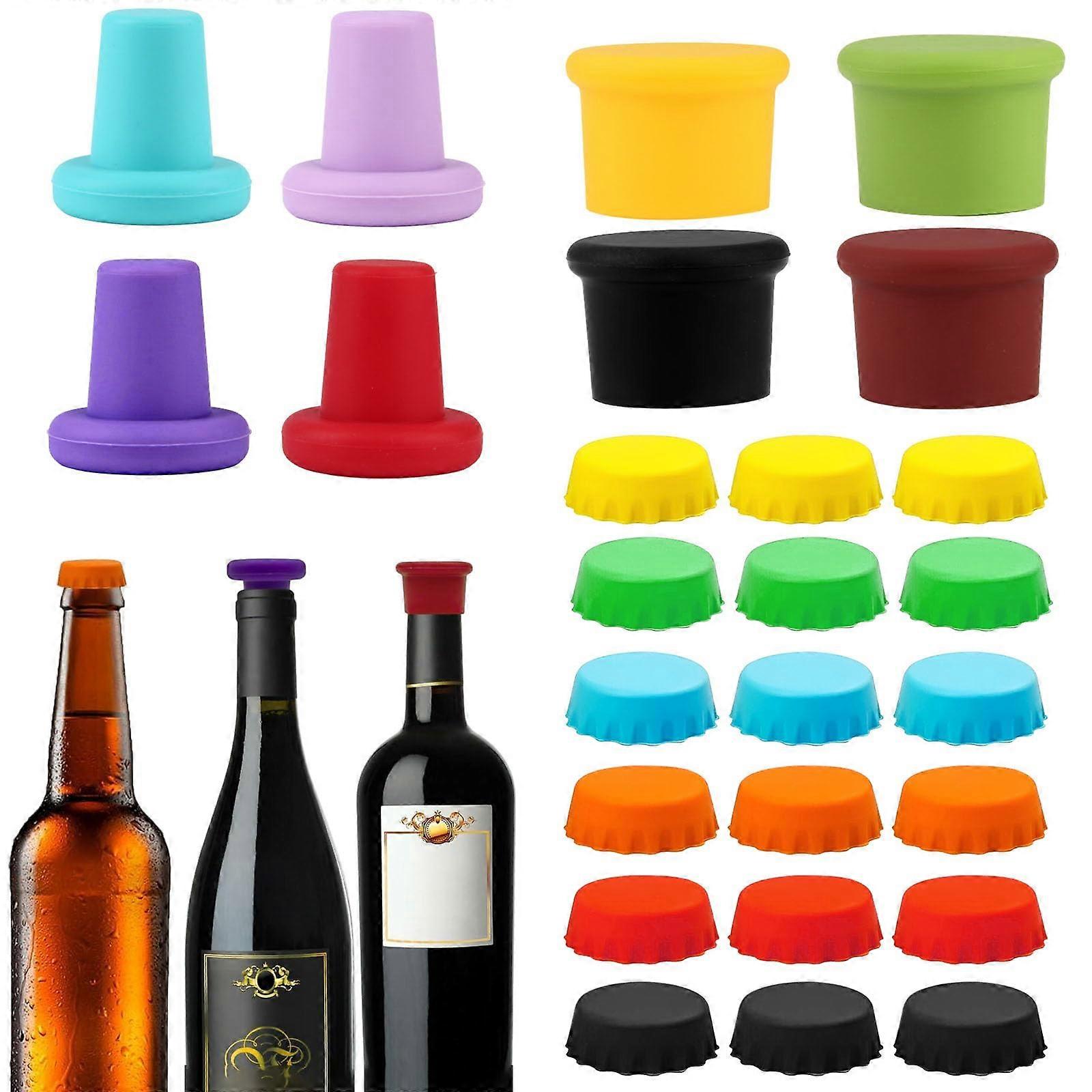 Silicone Bottle Stoppers Pack Of 26 For Juice Bottles, Reusable, Fits Most Standard Necks, Keeps Freshness