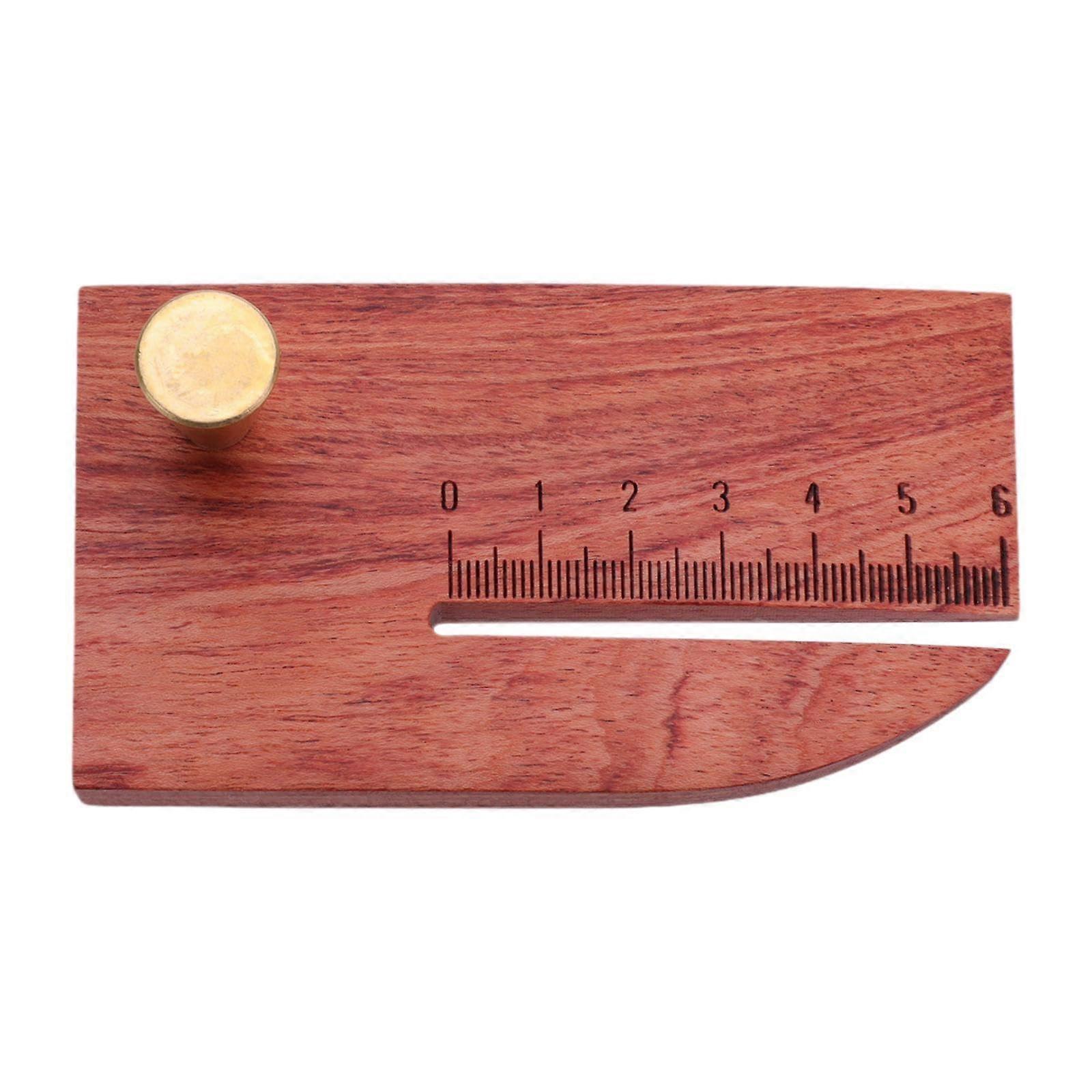 Lever punching ruler Making punch auxiliary tool Wooden template Measurement DIY leathercraft tool for handicrafts, Red