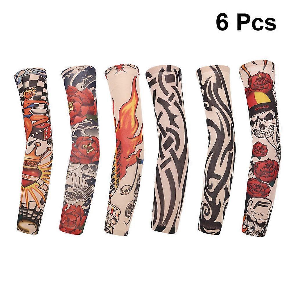 Assorted Color Arm Protector Sleeves For Men And Women In Outdoor Sports Breathable Sun Block 6 Pcs