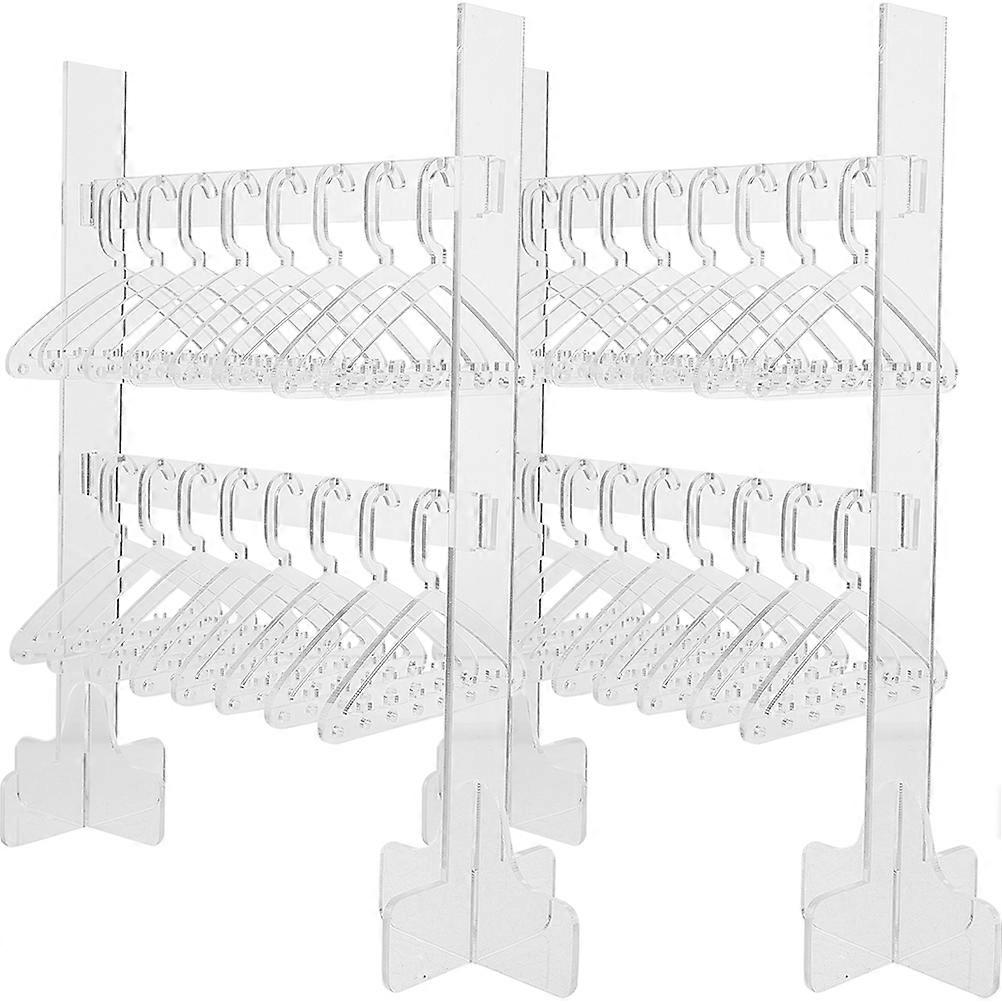 Acrylic Jewelry Stand for Home Use Transparent Necklace Holder with Stable Base 2pcs Doublelayer Display Rack