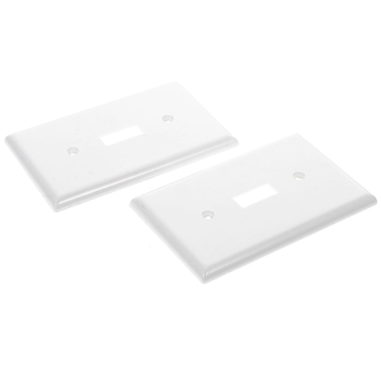 White Wall Switch Plates with PC Material for Outlet Cover Easy to Replace and Heat Resistant 2 Pcs