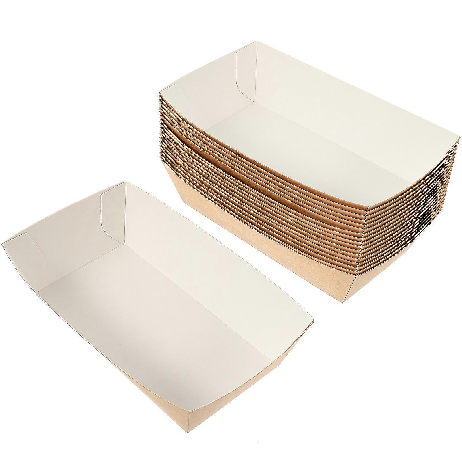 Oil-Resistant 100Pcs Boat Shaped Paper Food Packing Boats Ideal For Snacks And Meals 14.8X9.5CM Convenient For Home Kitchen Party And Holiday