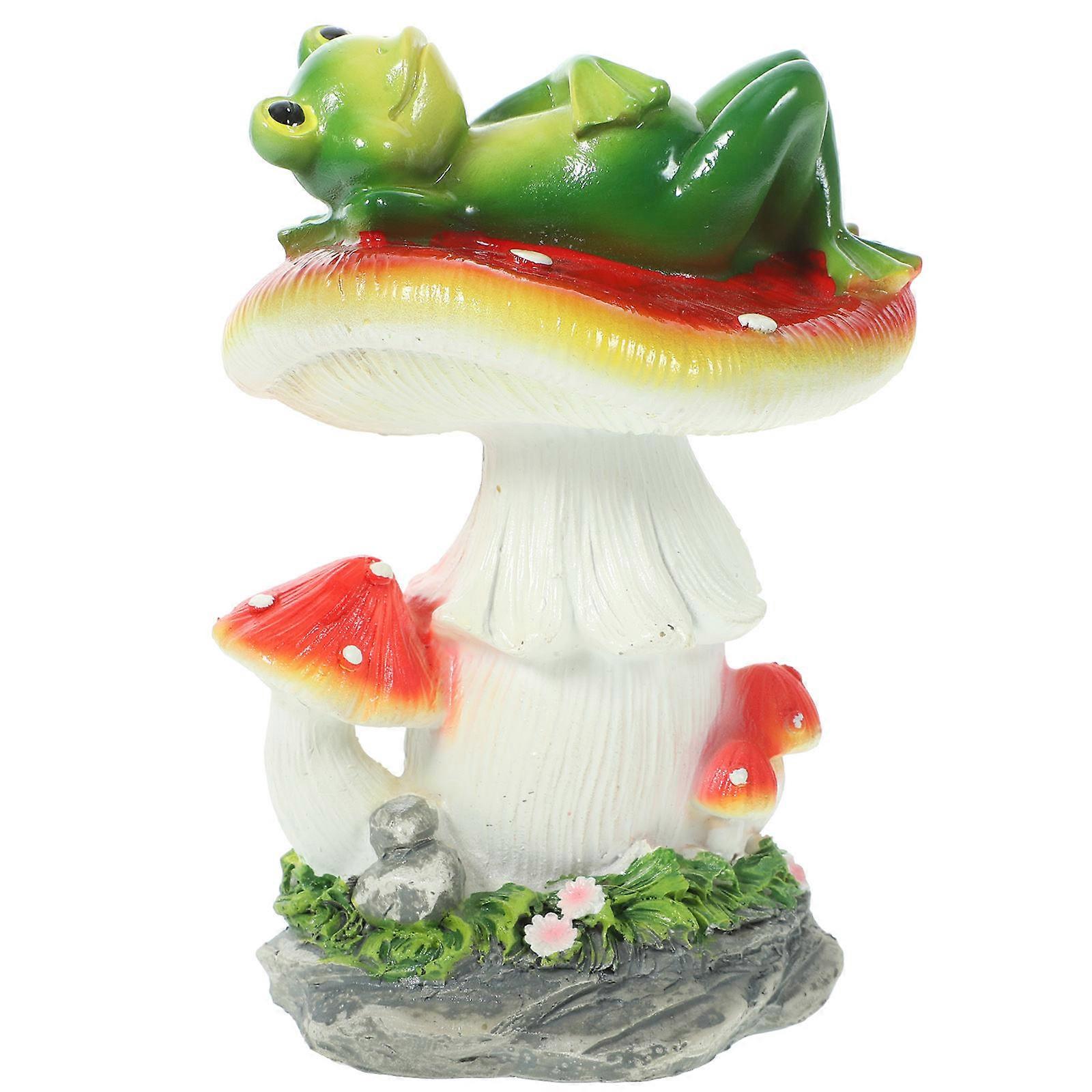 Decorative Frog Figure Assorted Color Resin Craft Sculpture 9X8.3cm Special Festivals 1Pack