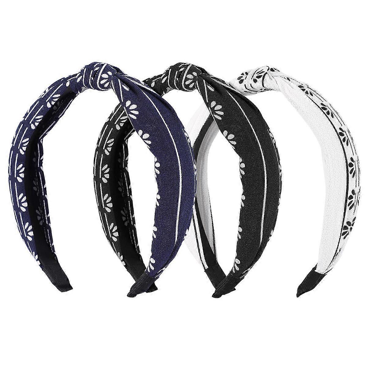 Elastic Hair Ties 3Pcs Wide Cloth Band Hair Accessories for Ladies Women Girls in Assorted Color with Simple Design for Daily Life Party