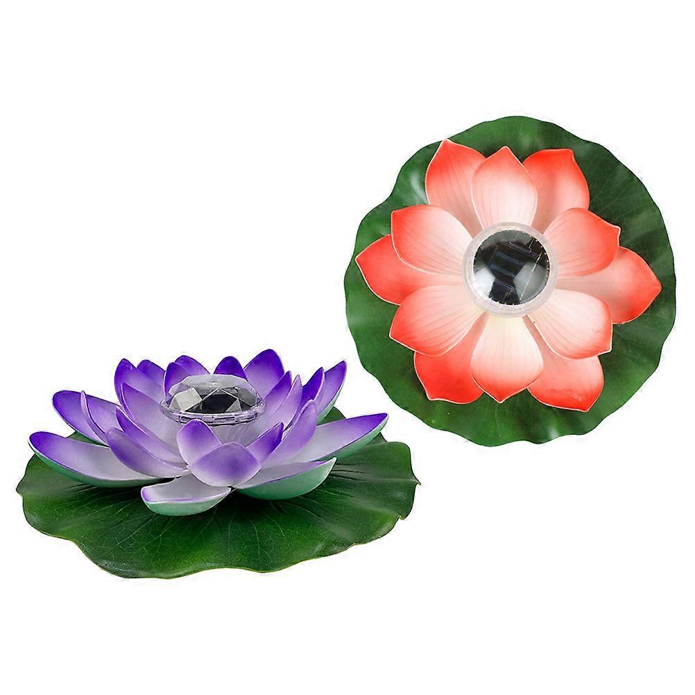 Lotus-shaped LED Floating Light 2Set For Autumn and Winter Home Decor Assorted Color With IP65 Waterproof