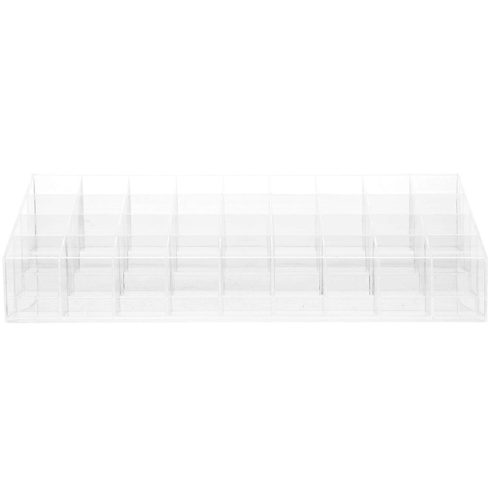 Clear Lipstick Organizer Storage Box with Compartments for Lip Gloss and Cosmetics – Durable, Stylish Design for Neat Bedroom and Professional Makeup