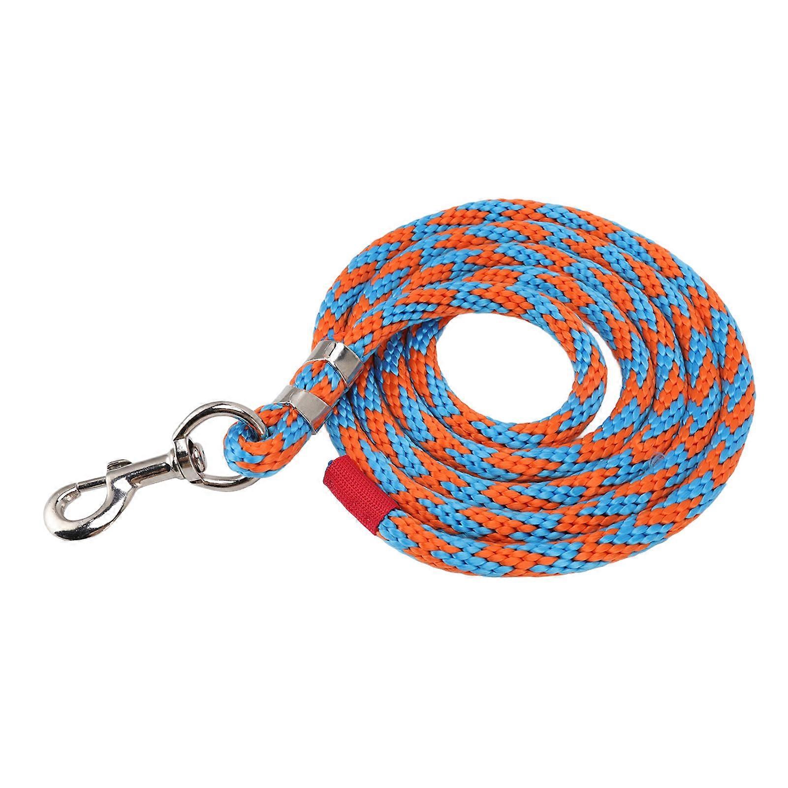 Pferdeleine Verdicktes zerrendes widerstandsfähiges Nylon-Pferdeseil für das Training von Nutztieren Haustier Pferd 6,6 Fuß lang Blau Orange