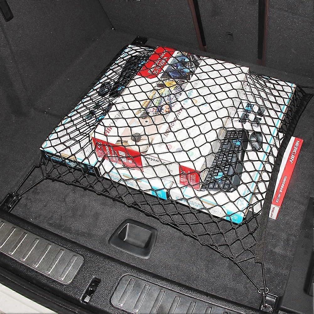Multifunctional elastic cargo net for SUV and truck, luggage holder with 4 hooks