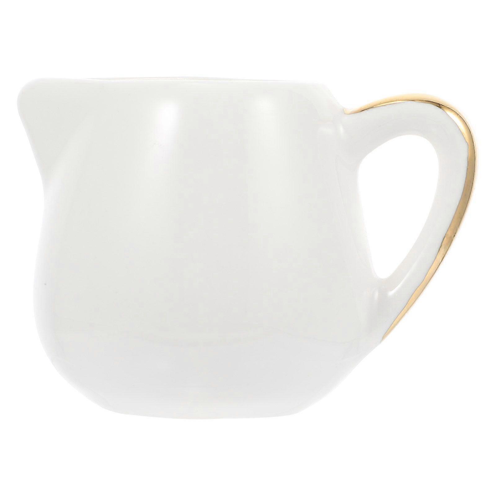 1Pc Ceramic Milk Kettle Practical Sauce Cup Exquisite Milk Cup (White)