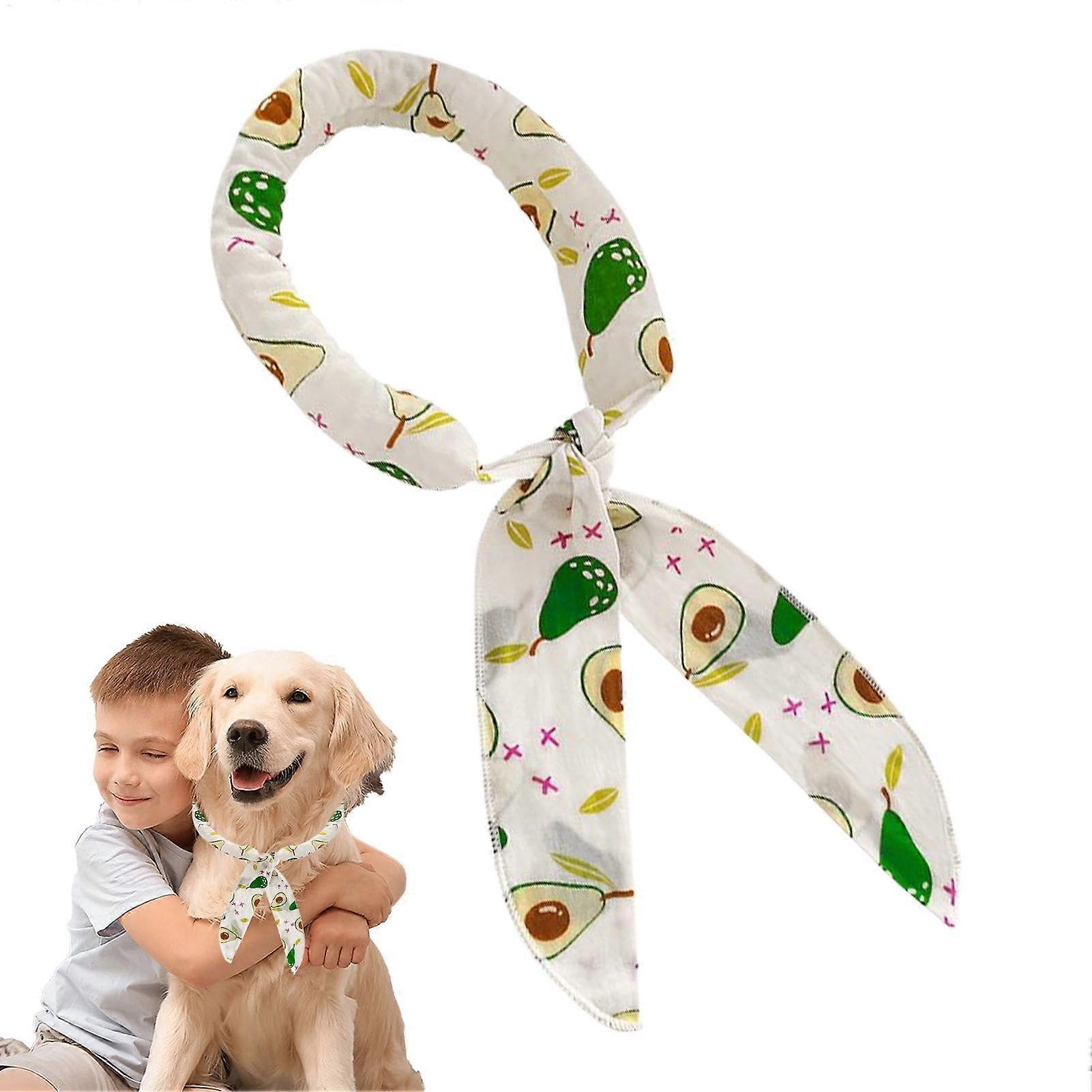 Dog Cooling Bandana - Ice Collar Bandana for Pets, Avocado Style Neck Wrap, Adjustable Size for Dogs and Cats