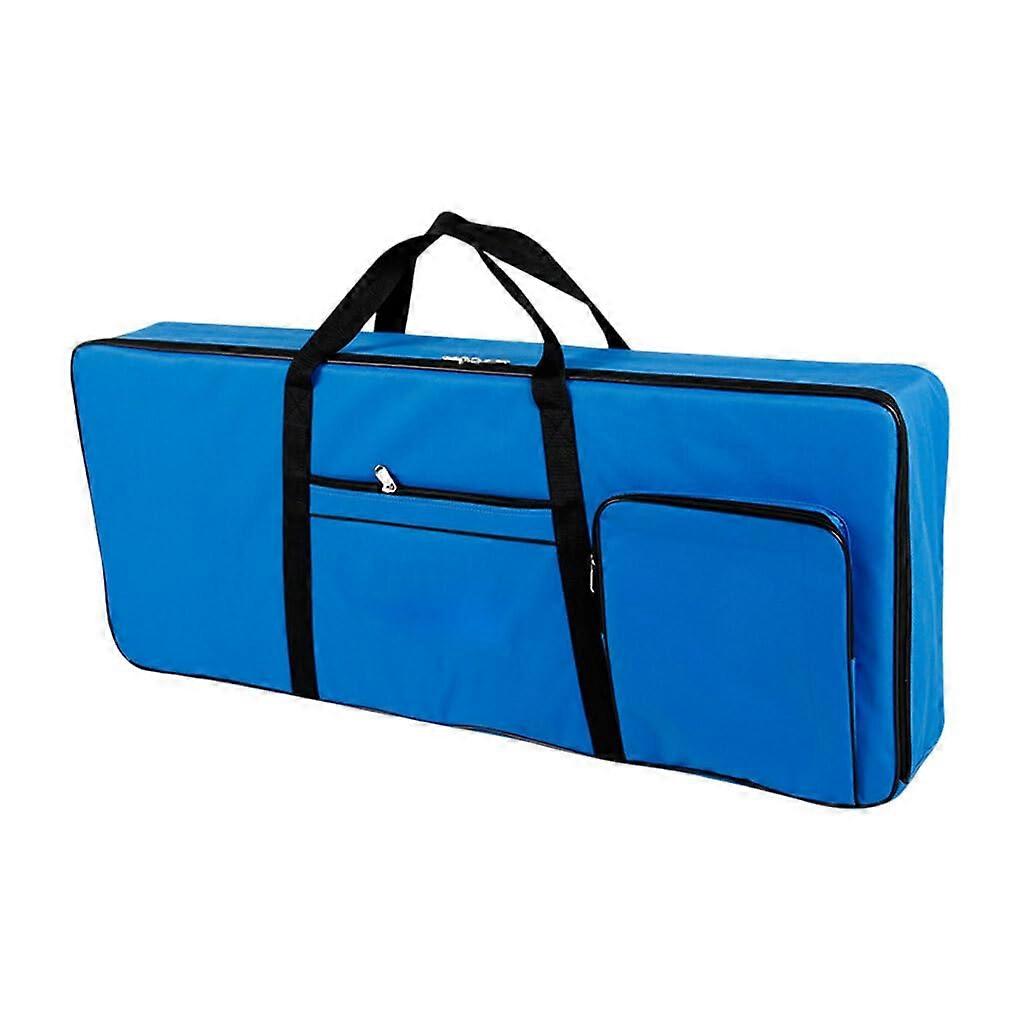 Padded Piano Bag for Electronic Organ, Keyboard, Portable, Waterproof, Blue, with Backpack Handles and Sleeve
