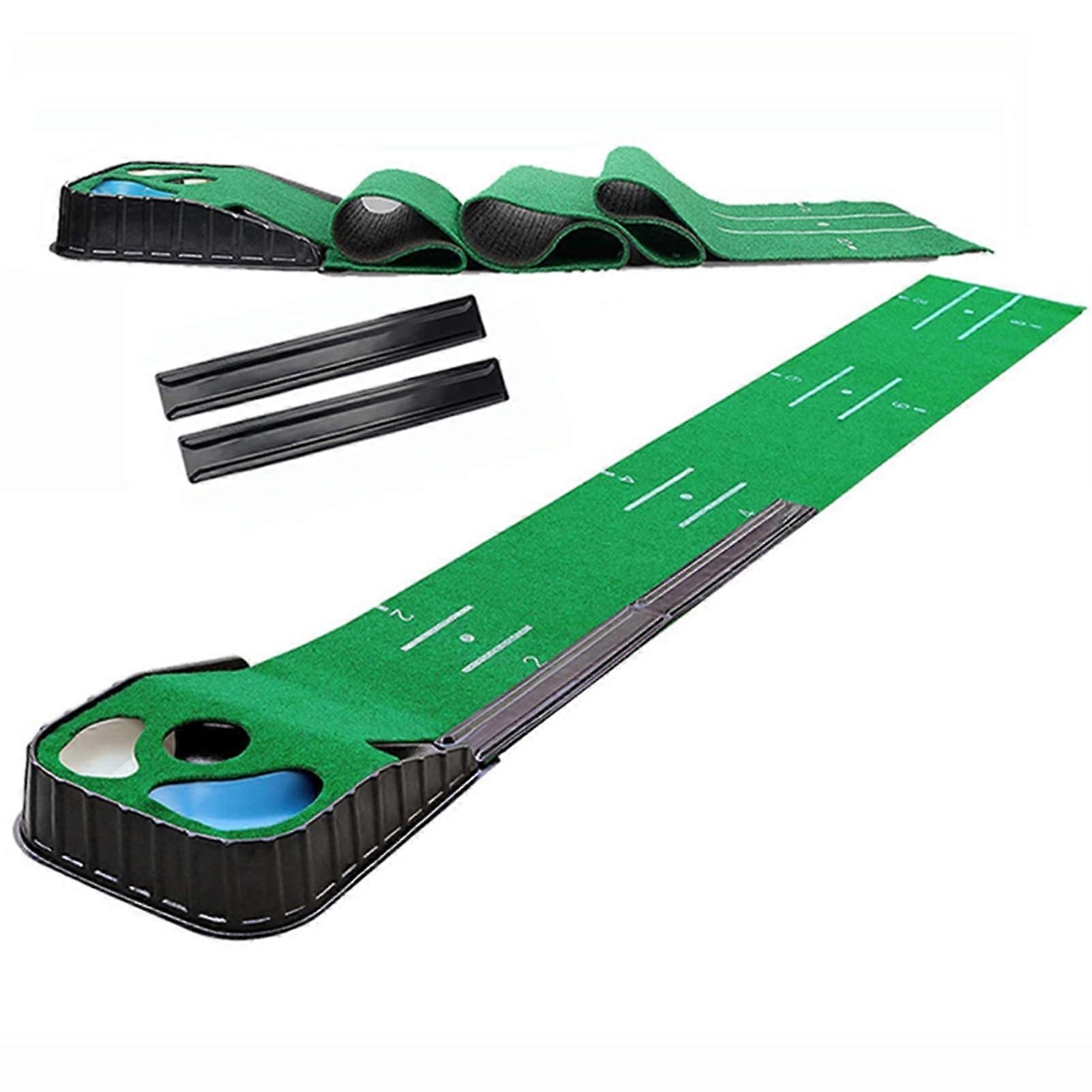 Premium Golf Putting Mat Indoor With Guide Line Design Chipping Practice Game Garden And Backyard Putting Green Black