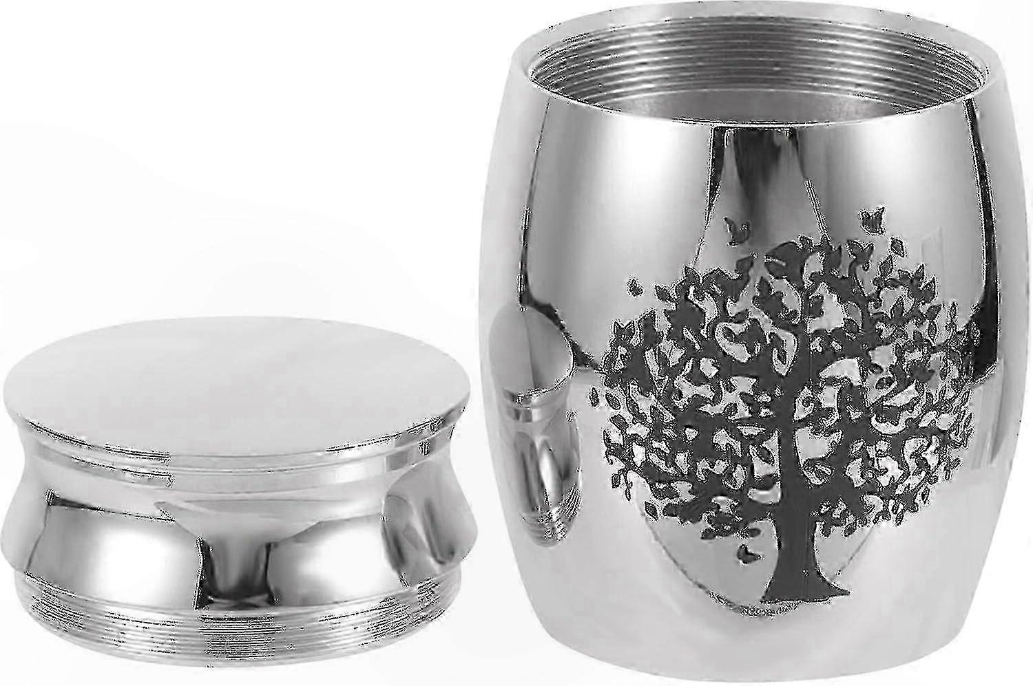 Stainless Steel Mini Urn for Ashes with Tree of Life Design - Decorative Memorial Keepsake Holder for Cremation Remembrance