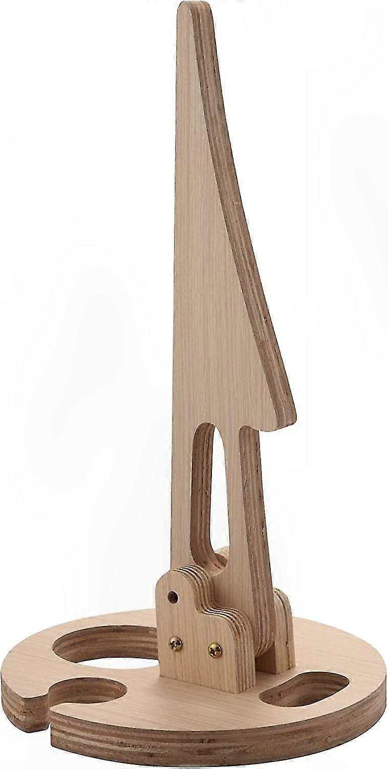 Portable Wooden Picnic Table with Foldable Round Top and Wine Rack for Outdoor Use Easy to Transport and Store