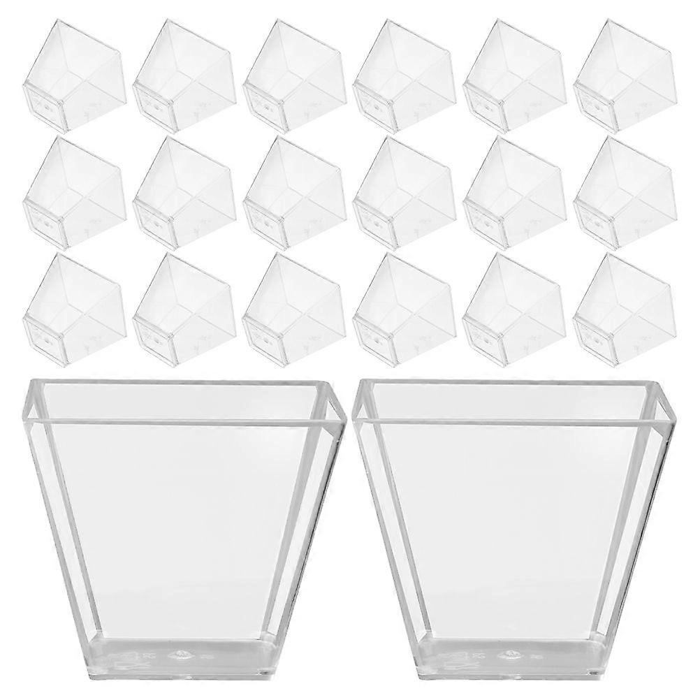 80Pcs Dessert Cups Transparent Trapezoid Cups Dessert Cups Clear Cake Cups Portable Fruit Cups Appetizer Cups Multi-Function Fruits Cups (60ML)