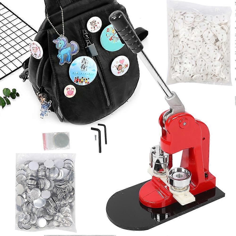 Badge Machine 37mm Hand Punch Press Tool with 1000 Buttons Kit