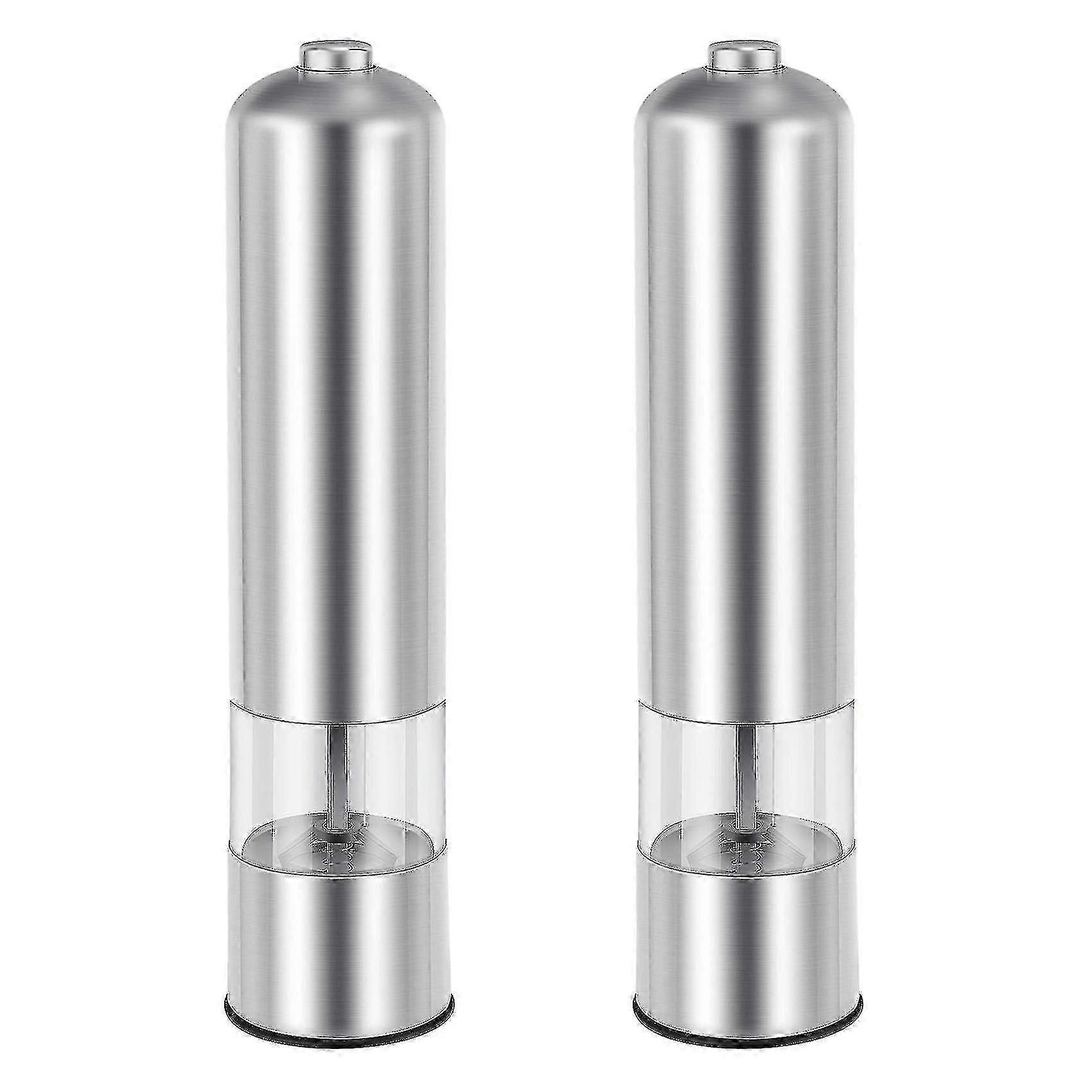 Press Style Round Pepper Grinder Electric Mill In Stainless