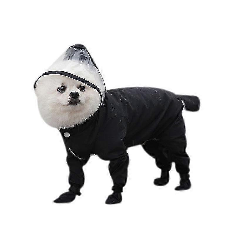 Cute Pet Dog Raincoat, Rain Jacket Full Body Coverage with Hat Tran...