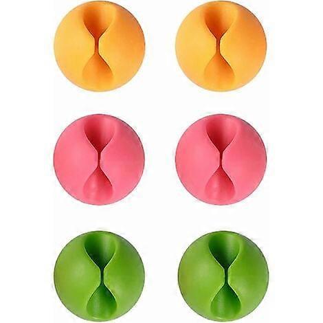 Desktop Cable Clips for Computer or Mouse (Colorful, 6pcs)