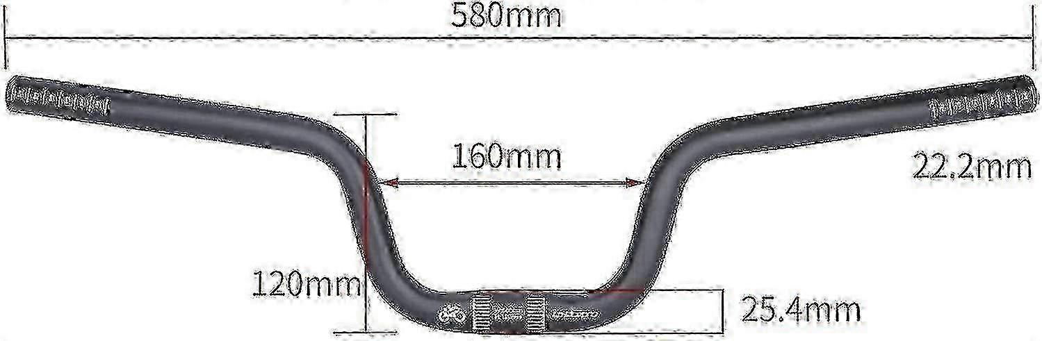 Handlebar for Down Hill DH, black 120mm high extra long riser