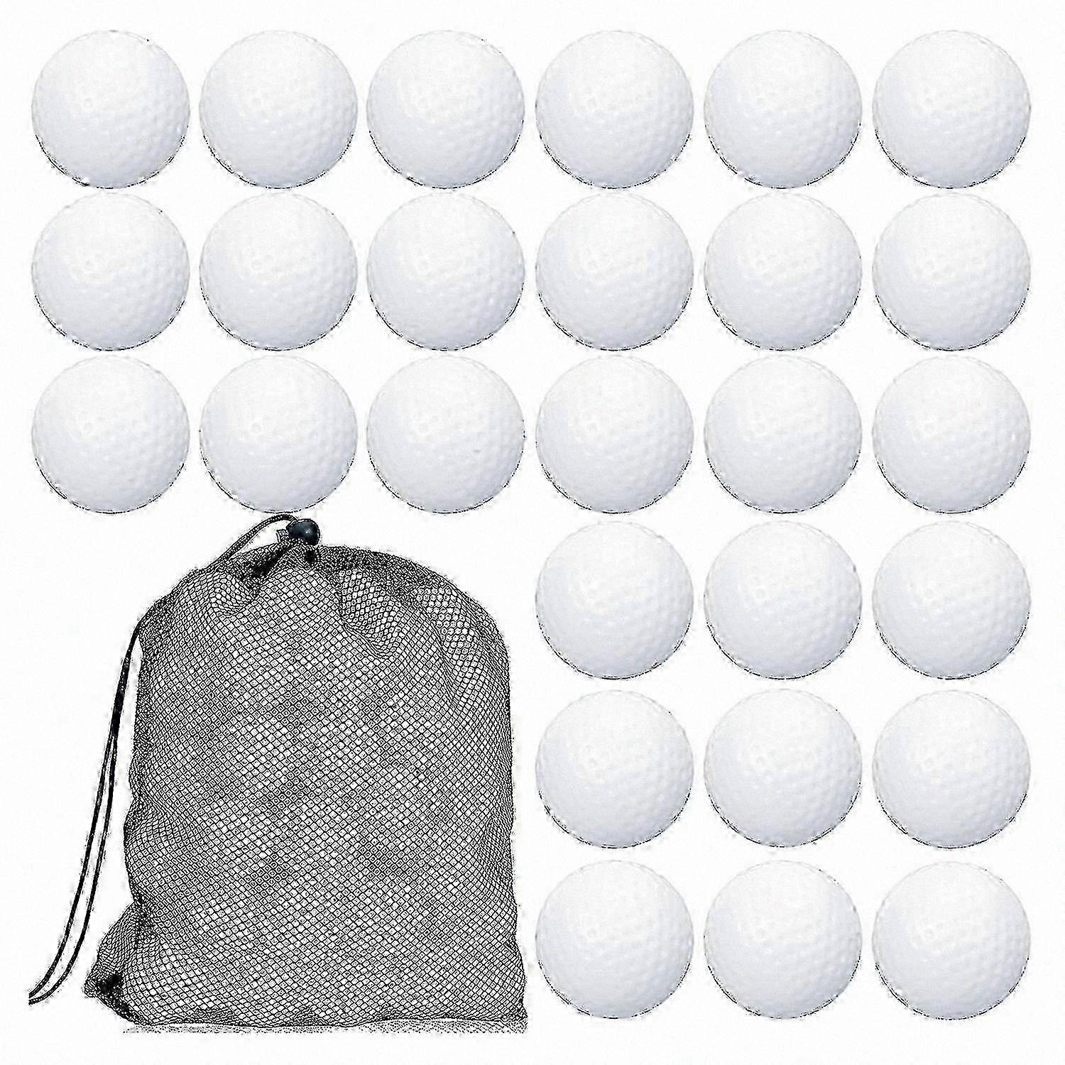 100 Count Biodegradable Golf Balls with String Storage Bag for Practice and Play